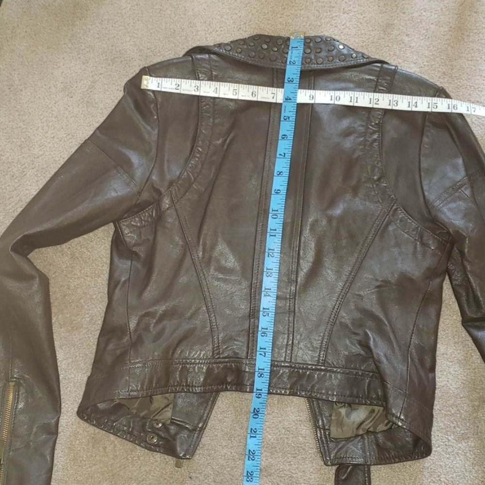 BEBE real leather dark moto jacket size Sm… - Picture 8 of 8